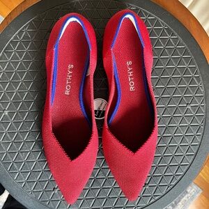 Rothy's "The Point" Flats Lollipop Red Pointed Toe Shoes